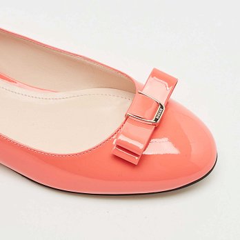 Orange Patent Leather Benalla Ballet Flats