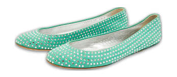GIU Green Suede Crystal Embellished Ballet Flats Size 39