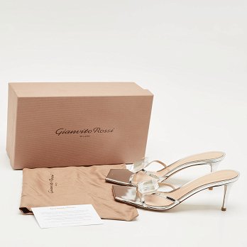 Silver Leather Crystal Embellished Jaipur Sandals
