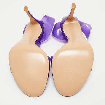Purple PVC Metropolis Ankle Strap Sandals