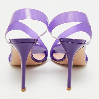 Purple PVC Metropolis Ankle Strap Sandals