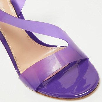 Purple PVC Metropolis Ankle Strap Sandals