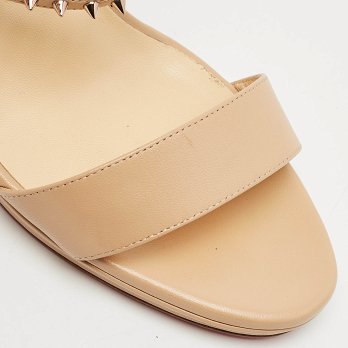 Choca Lux Beige Leather Ankle Strap Sandals