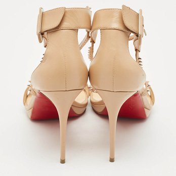 Choca Lux Beige Leather Ankle Strap Sandals
