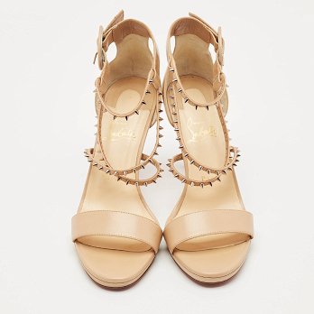 Choca Lux Beige Leather Ankle Strap Sandals