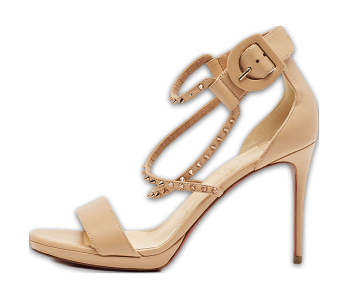 Choca Lux Beige Leather Ankle Strap Sandals