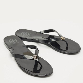 Black Rubber Mini Miller Thong Flats