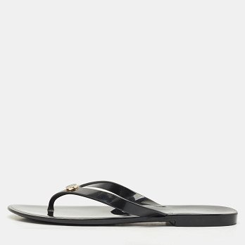 Black Rubber Mini Miller Thong Flats