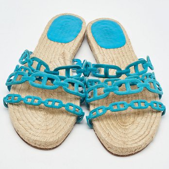 Blue Suede Thalassa Espadrille Flat Sandals