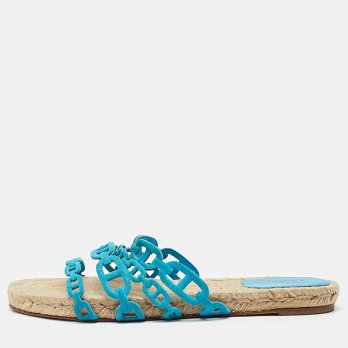Blue Suede Thalassa Espadrille Flat Sandals