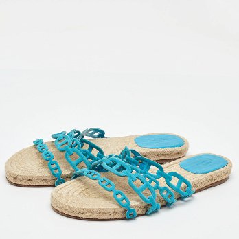 Blue Suede Thalassa Espadrille Flat Sandals