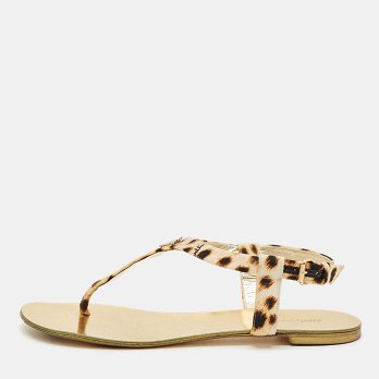 Two Tone Canvas Thong Flat Slides