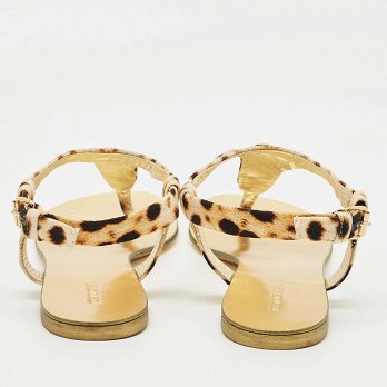 Two Tone Canvas Thong Flat Slides