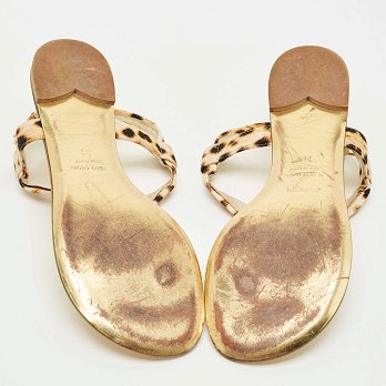 Two Tone Canvas Thong Flat Slides