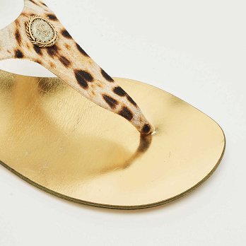 Two Tone Canvas Thong Flat Slides