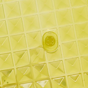 Yellow Fabric and Rubber Rockstud Thong Ankle Wrap Flats