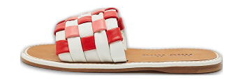 Multicolor Woven Leather Flat Slides