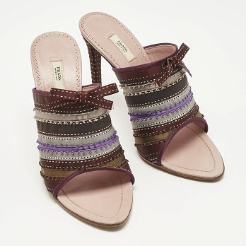 Multicolor Satin Ribbon Bow Slide Sandals