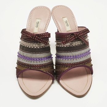 Multicolor Satin Ribbon Bow Slide Sandals