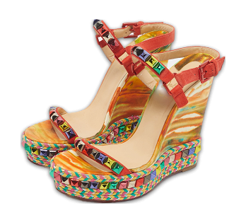Multicolour Suede Studded Cataclou Platform Wedge Sandals
