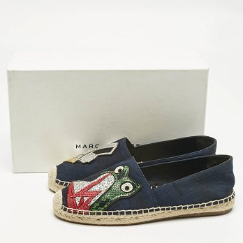 Marc Jacobs Multicolor Canvas, Glitter and Patent Leather Espadrille Flats Size 39