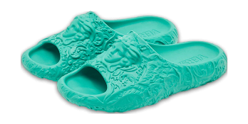Blue Rubber Medusa Embossed Pool Slides