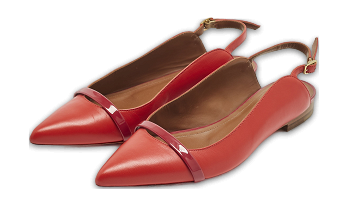 Red Leather Marion Luwolt Flat Slingback Sandals