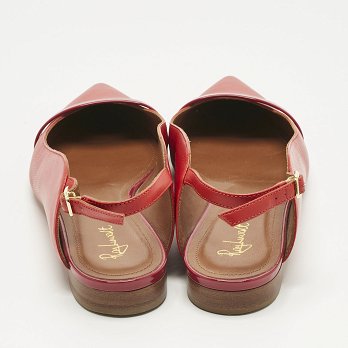 Red Leather Marion Luwolt Flat Slingback Sandals