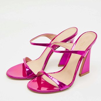 Aura Pink 38.5 Patent Leather Slide Sandals