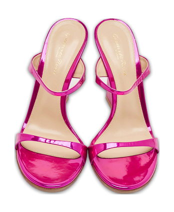 Aura Pink 38.5 Patent Leather Slide Sandals