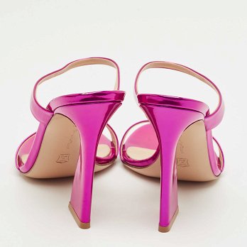 Aura Pink 38.5 Patent Leather Slide Sandals