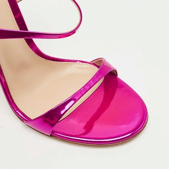 Aura Pink 38.5 Patent Leather Slide Sandals