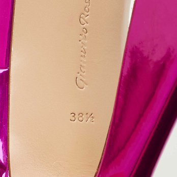 Aura Pink 38.5 Patent Leather Slide Sandals