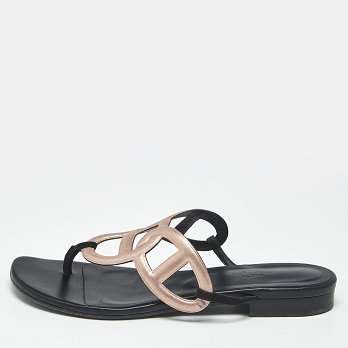 Metallic Pink Suede Beach Flat Slides