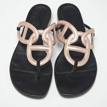 Metallic Pink Suede Beach Flat Slides