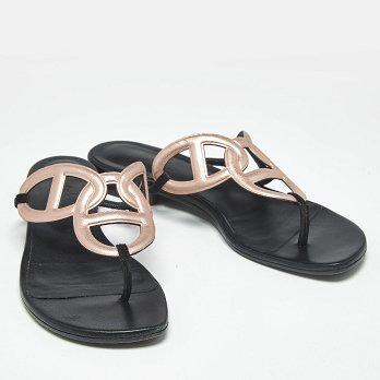 Metallic Pink Suede Beach Flat Slides