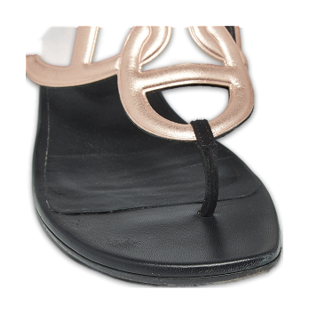 Metallic Pink Suede Beach Flat Slides