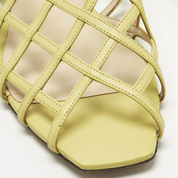 Jimmy Choo Green Leather Sai Flat Slide Size 40.5