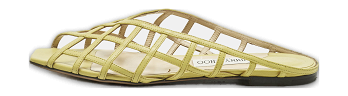 Jimmy Choo Green Leather Sai Flat Slide Size 40.5