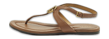 Brown Leather Thong Flat Slingback Sandals