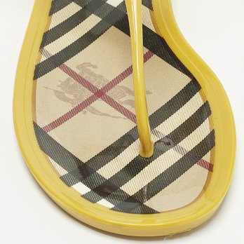 Yellow Jelly Thong Flat Sandals