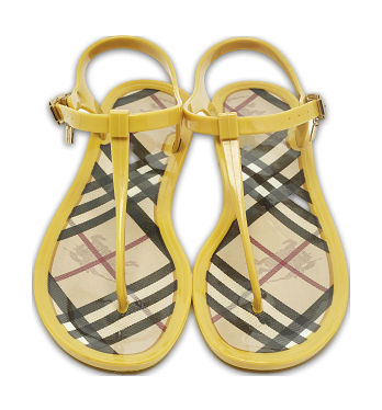 Yellow Jelly Thong Flat Sandals