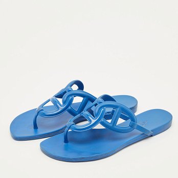 Egerie Blue Rubber Thong Sandals