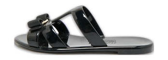 Lylia Vara Black Jelly Flat Slides