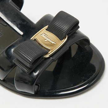 Lylia Vara Black Jelly Flat Slides