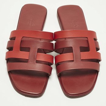 Amore Two Tone Leather Flat Slides