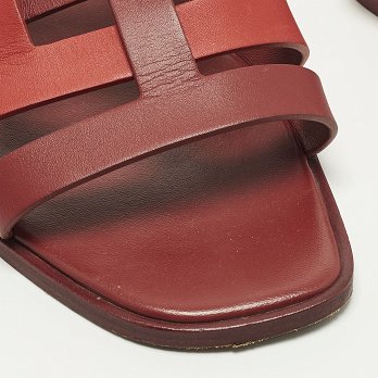Amore Two Tone Leather Flat Slides