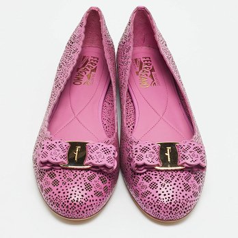 Vara Purple Leather Ballet Flats