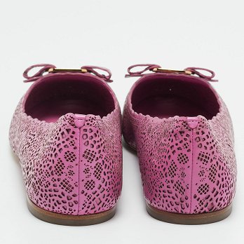 Vara Purple Leather Ballet Flats