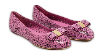 Vara Purple Leather Ballet Flats
